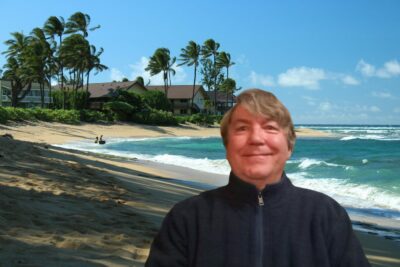 William Eastwood at the beach in Hawaii USA